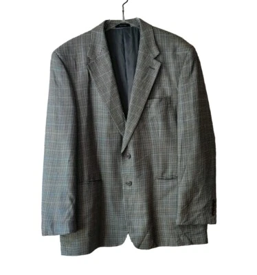 Men's Chaps Ralph Lauren 100% Silk Houndstooth 2-Button Blazer Jacket Men's  44L - Image 1 of 4