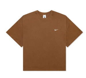 Nike Cropped T-Shirt Women's L Brown Swoosh Sportswear Athletic Performance - Picture 1 of 2