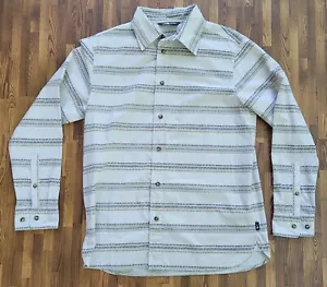 The North Face Camicia Uomo Grande Manica Lunga Bottoni Beige Design Sud Ovest - Foto 1 di 12