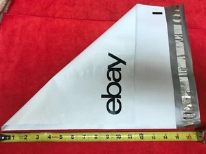 25 eBay-Branded Poly Mailing Shipping Envelopes Black Print 12" X 15"  New - Picture 1 of 2