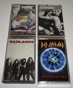 OG 4 Cassette Tape Metal Rock LOT Badlands Ratt Def Leppard Scorpions *Tested - Picture 1 of 6