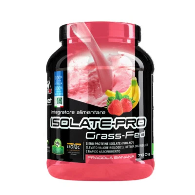 Net Integratori ISOLATE-PRO Proteine Isolate con EAA e BCAA -FRAGOLA BANANA 700g