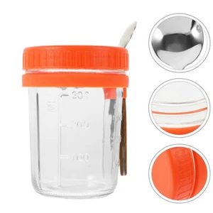 1 Set Overnight Oatmeal Jar Yogurt Cup Breakfast Cup Oatmeal Container - Picture 1 of 12