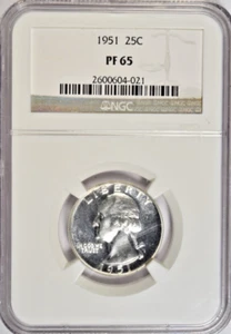 1951 WASHINGTON QUARTER PR65 ~ BLAST WHITE NGC PF65! - Picture 1 of 2