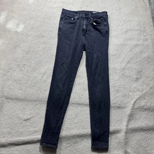 Rag & Bone Jeans Womens 24 Soft Rock Black Denim Ankle Zips Low Rise Meas 24x26 - Picture 1 of 14