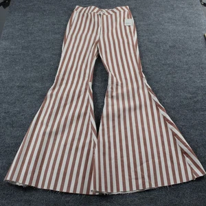 We The Free People Pants Womens 27 Just Float On Flare Striped Orange Retro Boho - Picture 1 of 15