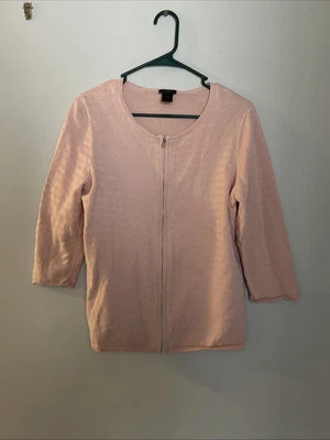 Cárdigan Ann Taylor Factory con Cremallera Talla Grande Color Neutro Desnudo Foto 1 de 4