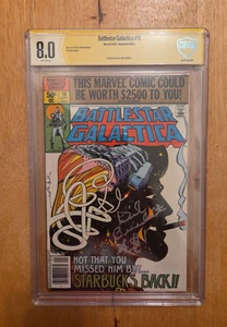 Battlestar Galactica #19 Dirk Benedict Signed Graded 8.0 Marvel Comics 1980 - Picture 1 of 7