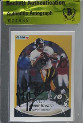 BAS 1990 Fleer Bubby Brister #140 Beckett Auth Sticker Auto - Image 1 of 2