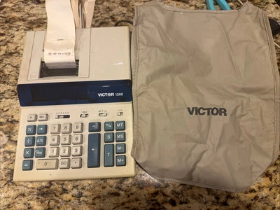 Vintage Victor 1260 12 Digit Heavy Duty Commercial Printing Calculator W/ Cover - Image 1 of 4