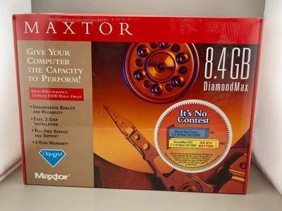 MAXTOR 8.4GB DiamondMax 3.5" EIDE Hard Drive Kit K0188400D Brand New Sealed - Image 1 of 4