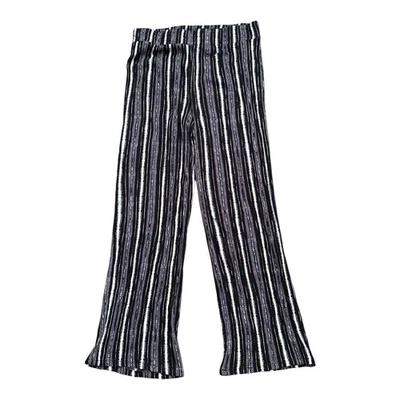 Apt. 9 PM Womens Black White Boho Geometric Stripe Mid Rise Wide Leg Pants - Image 1 of 4