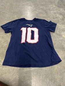 Patriots Nike Tee Shirt Men's L Blue Mac Jones 10 NFL New England Patriots - Picture 1 of 3