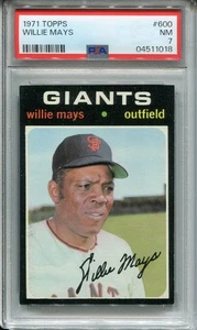 1971 Topps Baseball # 600 Willie Mays (Near Mint) "HIGH END" PSA 7 - Picture 1 of 2