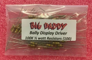 Big Daddy Bally/Stern 6 Or 7 Digit Display Driver Resistors - 100 Pack - Bild 1 von 1