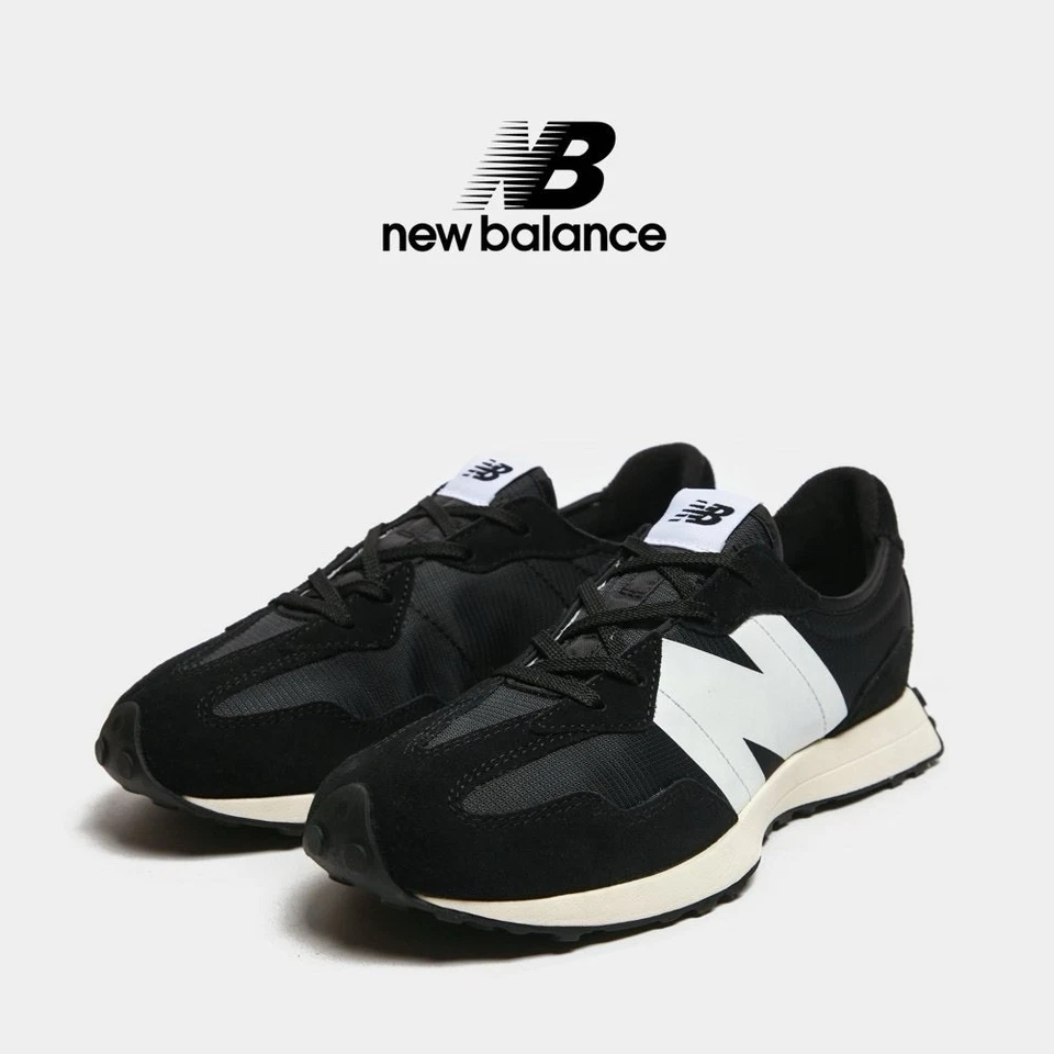 Tênis de corrida New Balance Youth 327 preto branco casual GS327GS tamanho 4-7 - Imagem 1 de 4
