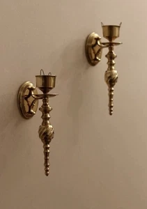 Pair of Vintage Brass Swirl Sconces 10” #194 - Picture 1 of 6