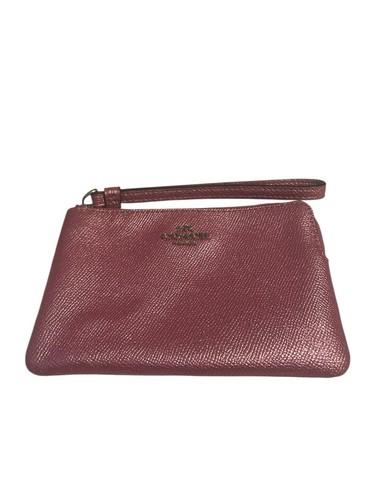 Bracciale Coach Edizione Limitata Rosa Metallizzato Pelle Ciottolato Cerniera F21070