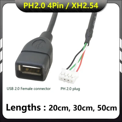 USB PH2.0 4Pin / XH2.54 Motherboard Female Header Terminal to USB Cable Adapter - Image 1 of 4
