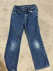 Old Navy Slim Fit Boys Blue Jeans Size 8 Distressed Adjustable Waist - Picture 1 of 6