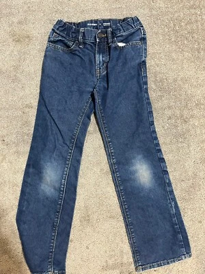 Old Navy Slim Fit Boys Blue Jeans Size 8 Distressed Adjustable Waist - Image 1 of 4