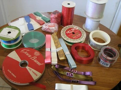 Lot of Assorted Ribbon Some New Most VTG -Velvet, Acetate,Satin,Whisper+++ - Image 1 of 4