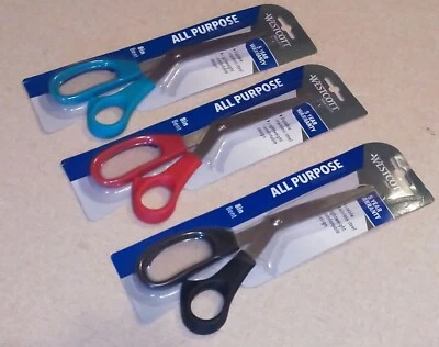 Paquete de 3 tijeras de acero inoxidable todo uso dobladas Westcott de 8" #17555 Foto 1 de 4