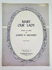 Mary Our Lady Music 1960 Piano Guitar Ukulele Gigandet Pray For Us Religious Vtg - Picture 1 of 3