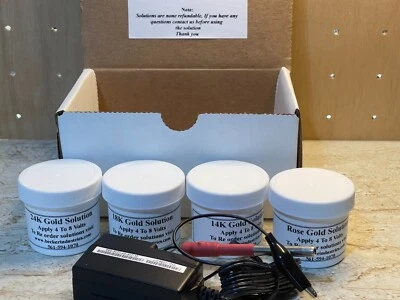 BECKER INDUSTRIES 24kt Gold Plating Machine, kit, Combination 24K, 18K, 14K, Rose Gold 4 in 1 unit