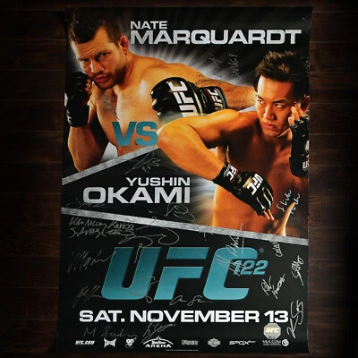 UFC 122 Autographed Event Poster, SBC,Nate Marquardt, Yushin Okami, 047/125 - Image 1 of 4