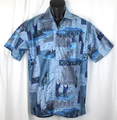 Camisa De Colección Go Barefoot in Paradise Hawaiana Tiki Hukilau Años 60 Nueva de Lote Antiguo Stock Muerto S Foto 1 de 3
