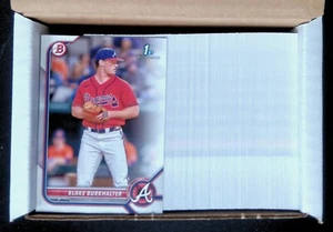 250x LOT - BLAKE BURKHALTER  BRAVES RC 1st card   2022 BOWMAN DRAFT #BD-10 - Picture 1 of 3