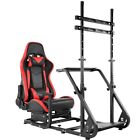 Supllueer Racing Simulator Cockpit Stand with Seat & TV Stand Fit Logitech G923