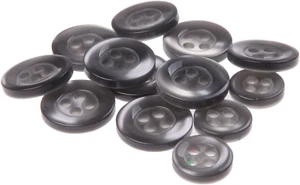 Polyester Shirt Buttons - 4 Hole - Imitation Trochus Shell (Front, Sleeve, Colla - Picture 1 of 2