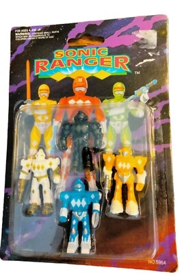 Antigo 1994 Soma Mini Sonic Power Rangers 2" Conjunto de 4 cada Rangers #5964 Novo na caixa - Imagem 1 de 4