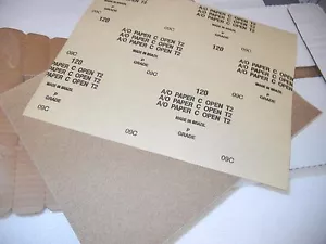 120 grit ALUMINUM OXIDE RESIN SANDPAPER GARNET for woodwork ( 100 SHEET BOX ) - Picture 1 of 2
