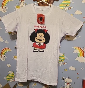 Official Mafalda Quino  Shirt Size Medium White New With Tags Short Sleeve - Picture 1 of 10