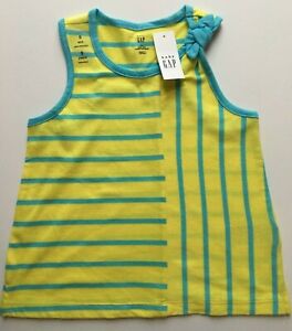 Girls GAP Yellow w/Blue Striped Racer Back Top in ages 2, 3, 4 or 5