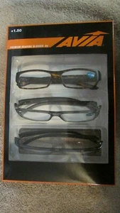 3 Pack Avia Premium Reading Glasses +1.50- Lightweight -Aspheric Lens (RG 13) - Picture 1 of 6