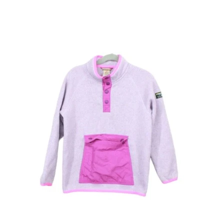 LL Bean девочек свитер флис половина Snap лаванды льда размер L 6 X-7 - Изображение 1 из 4