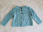 Mini Boden 4-5Y Girl Blue Cable Knit Cardigan Sweater