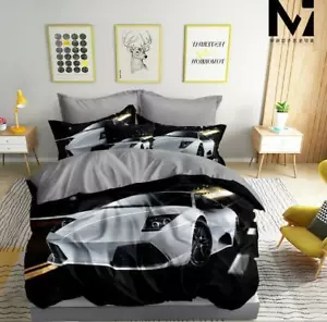 Lambo 3D Effect Bedding Set Duvet Cover Pillowcase Single UK 100% Cotton Sateen - Picture 1 of 1