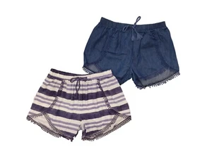 DKNY Girls Lace purple/white and blue shorts - Picture 1 of 2