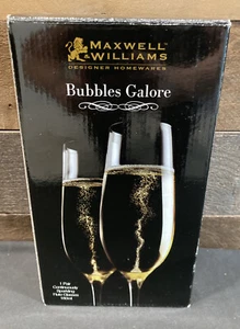 Maxwell & Williams Bubbles Galore Champagne Flute Pair - W/ Box - Made In Poland - Picture 1 of 6
