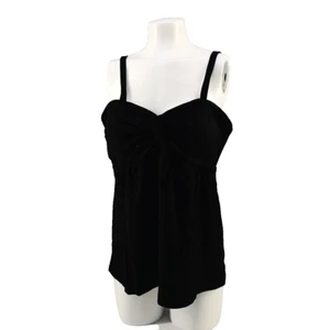 NWOT Women Beach Resort Swim Top XL(16-18) Black Padded Pullover - Picture 1 of 11