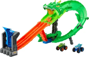Hot Wheels Sharks vs Dinos Dragon Destruction Playset 1:64 Great Bite &Rageasaur - Picture 1 of 6