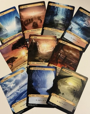 Original OG Dual Lands - Custom Art - Set of LotR Scroll Frame Playtest - Image 1 of 4