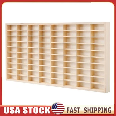 Vitrina de madera 80 rejillas 1/64 Hot Wheels diecast coche caja de fósforos gabinete de almacenamiento Foto 1 de 4