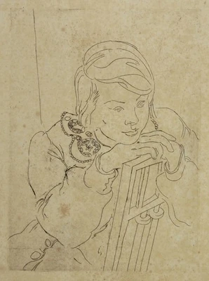 Willem Grimm (1904-1986) Radierung GERTRAUD GRIMM circa 1930 - Bild 1 von 3