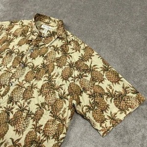 Tori Richard Hawaiian Shirt Mens Large Button Up Cotton Lawn Pineapples AOP - Picture 1 of 8